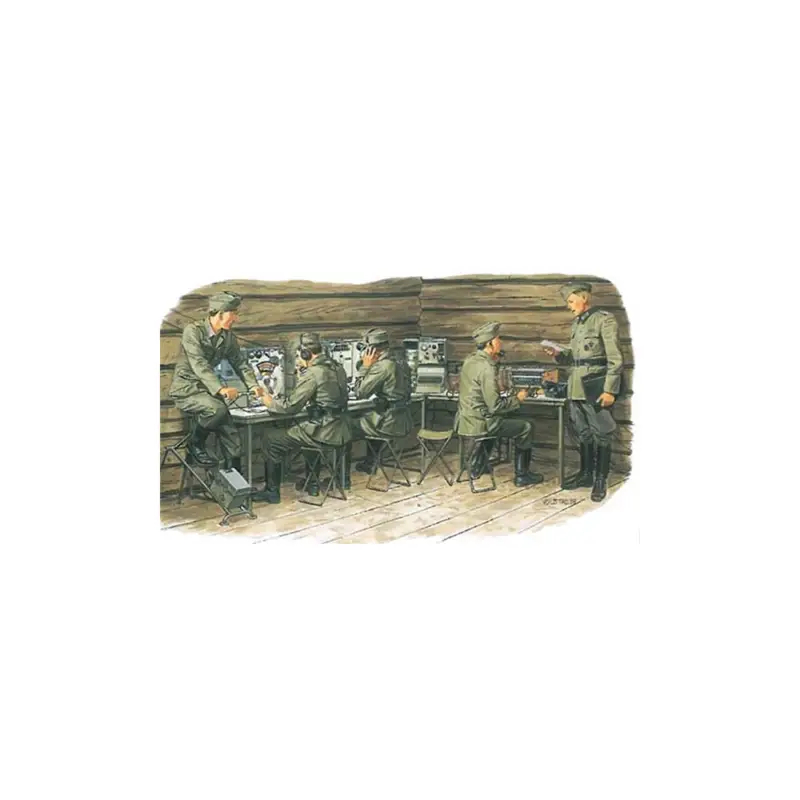 Remise Poste Communication Allemand & 5 figurines WW2 maquette 1/35 DRAGON