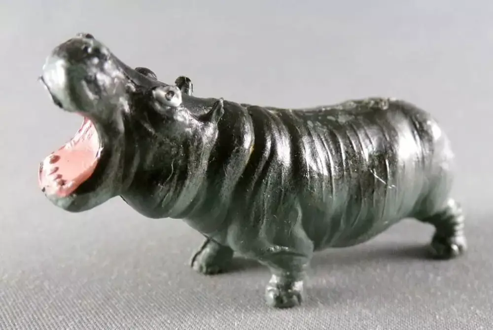 Pas Cher Figurine Publicitaire Prior (Biscottes) - Animaux Sauvages 1ère Série - Hippopotame Bouche Ouverte