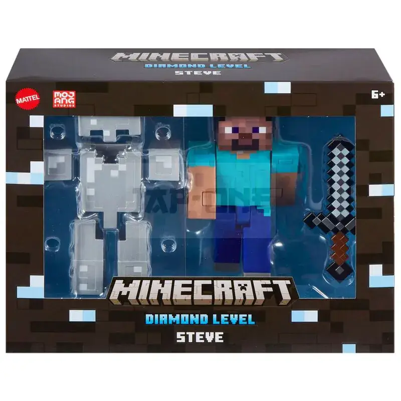 Dernier Modèle Minecraft Diamond Level Steve Figurine 14Cm