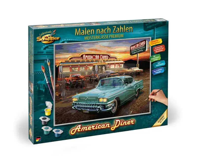 Prix Promo Malen Nach Zahlen: American Diner - De/En/Fr/It/Nl/Ru