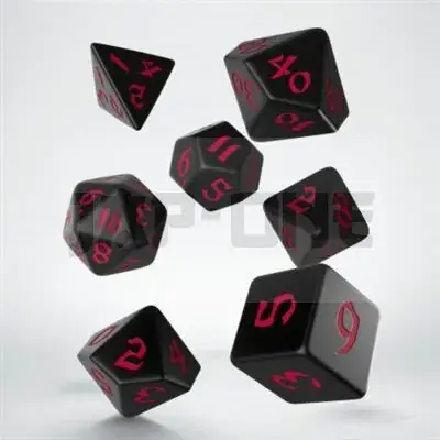 Classic Runic Black & Red Dice Set (7) Achat Immédiat