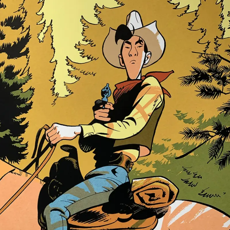 Grande sérigraphie Lucky Luke par Matthieu Bonhomme Acheter En Ligne