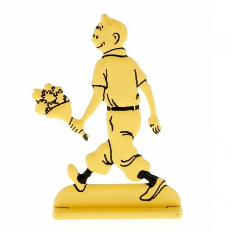 Tintin relief - Tintin au bouquet de fleurs Authentique