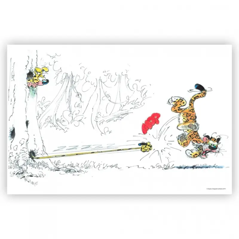Bon Marché Marsupilami et Tigre (Acrylique 60x40cm)