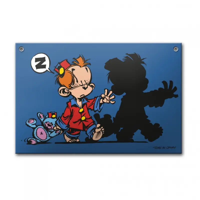 Plaque émaillée – Petit Spirou Somnambule Produit De Marque