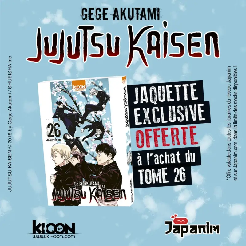 Retour Gratuit Jujutsu Kaisen T26 (Avec Jaquette Exclusive Japanim)