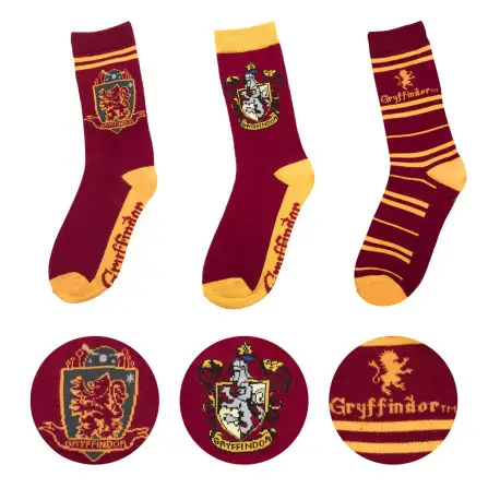 Acheter Direct Lot de 3 paires de chaussettes Harry Potter Gryffondor