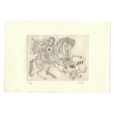 Gravure Saint Georges et le dragon x Daniel Tudelilla FANART Must-Have