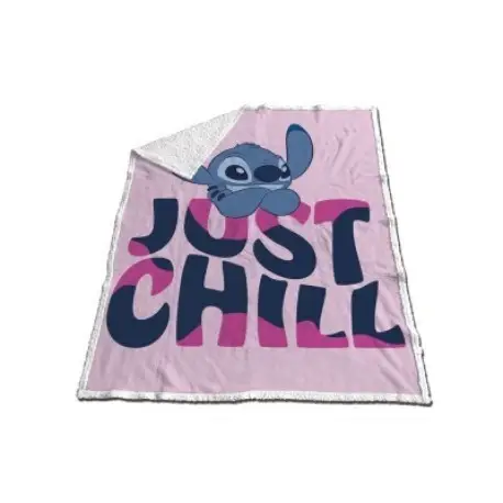 Stitch Couverture sherpa corail Just Chill Disney Satisfait Ou Remboursé