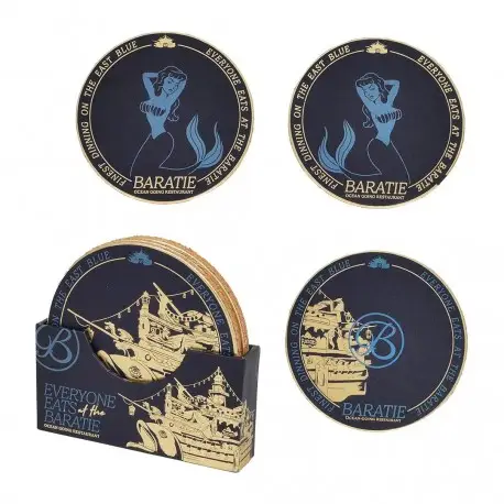 Prix Bas Ensemble de 4 Dessous de Verre Baratie One Piece Netflix