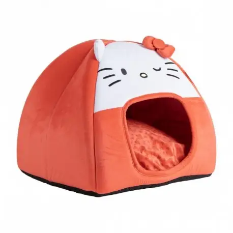 Caverne Lit pour Chien Hello Kitty 100% Polyester Rouge Affaire À Saisir