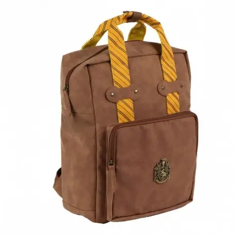 Sac à dos décontracté Harry Potter Poufsouffle simili cuir marron Vente Directe