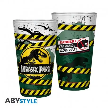 Meilleur Prix Verre Jurassic Park 400ml - Danger Haute Tension