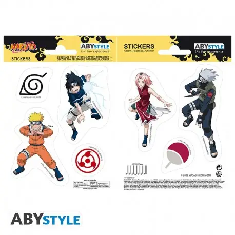 Certifié Autocollants Naruto Équipe 7 - 16x11cm - 2 Feuilles