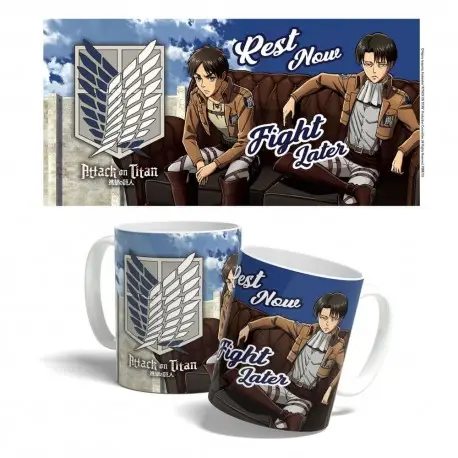 Usine Directe Tasse Attack on Titan Repose-toi Maintenant, Combats Plus Tard 325 ml