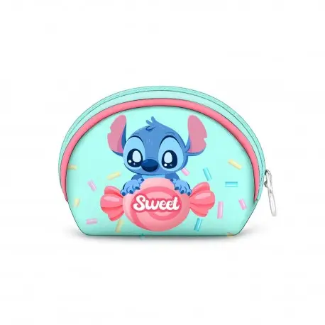Usine Directe Porte-Monnaie Ovale Disney Lilo & Stitch Bleu avec Fermeture Éclair