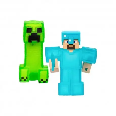 Figurine Goo Jit Zu Minecraft Creeper ou Steve par Bandai Petit Prix
