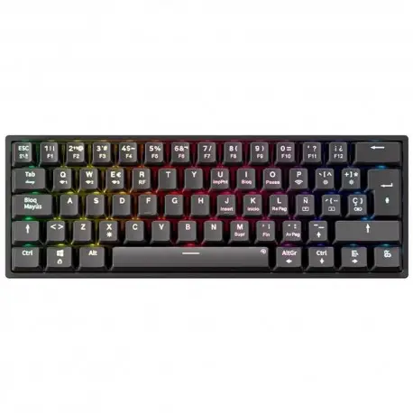 Clavier Gaming Newskill Pyros V2 60% Sans Fil RGB Noir Dernier Modèle