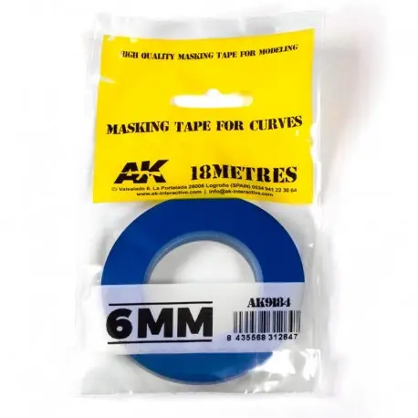 Ruban de Masquage Pour Courbes 6mm AK-Interactive Commander Vite