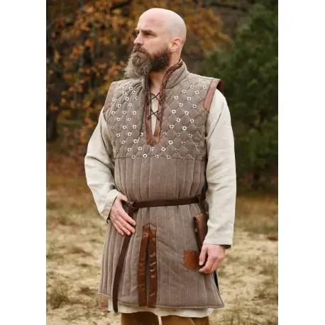 Gambison sans manches marron avec détails faits main Top Vente