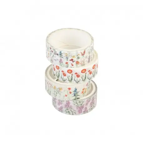 Super Prix Set de 4 Washi Tapes Fleurs Sauvages