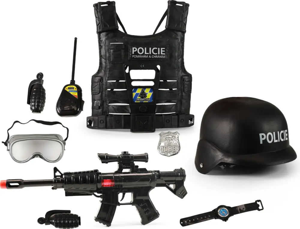 Seulement Aujourd'hui Gilet de police avec inscriptions tchèques et accessoires