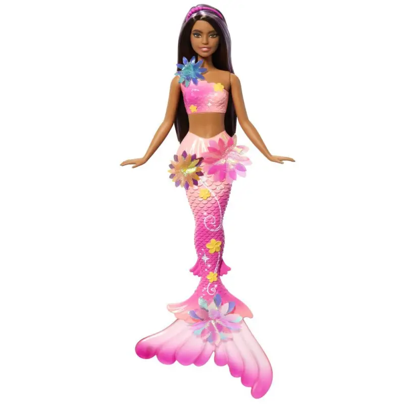 Barbie Sirène Magique aux Fleurs Brune Prix Réduit