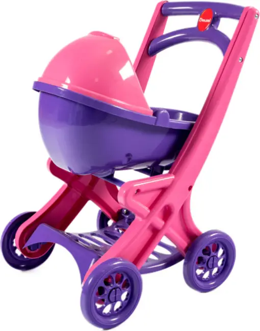 DOLONI Poussette en plastique pour poupées - rose/violet Jusqu'à Épuisement Des Stocks