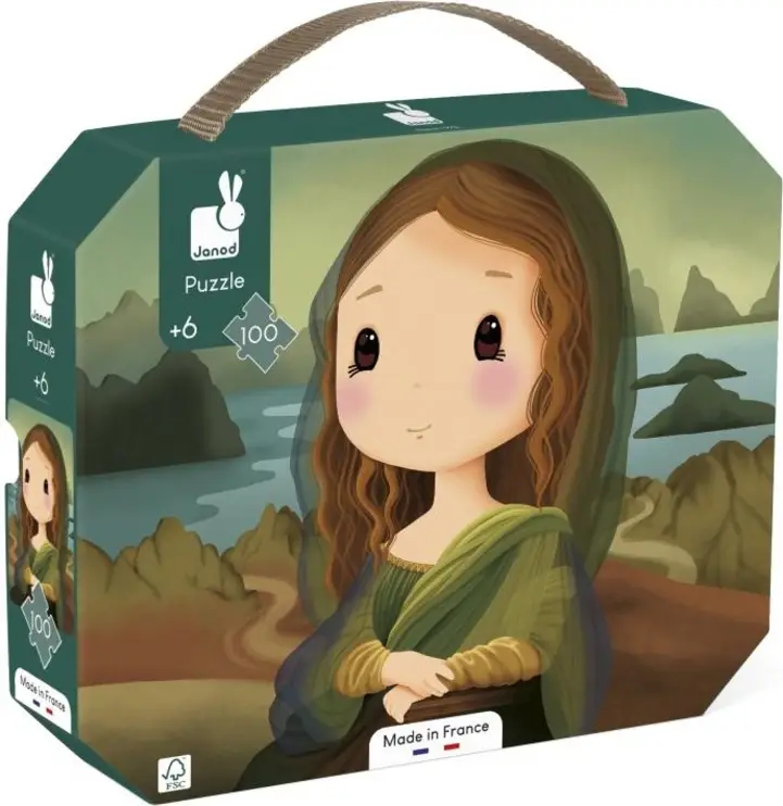 Petit Prix Janod Puzzle dans une valise Artistique Léonard de Vinci 100 pcs