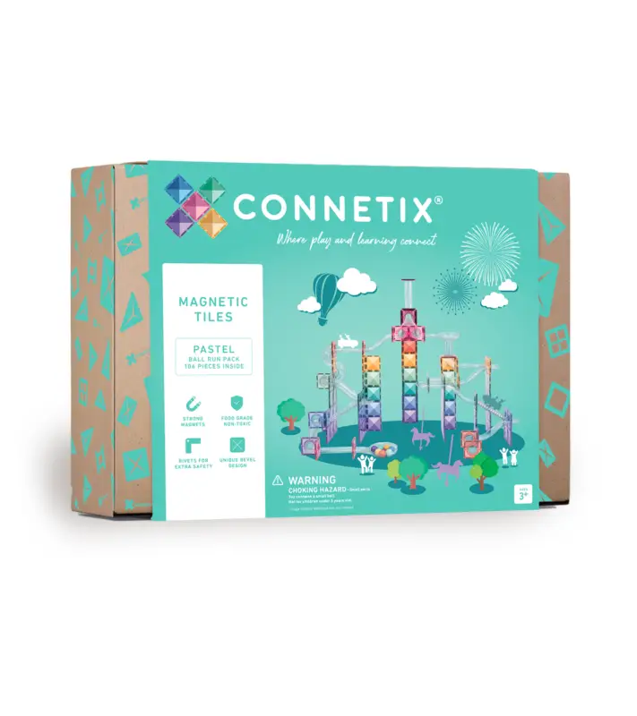 Soldes CONNETIX® Ensemble de parcours de billes pastel magnétique 106 pièces
