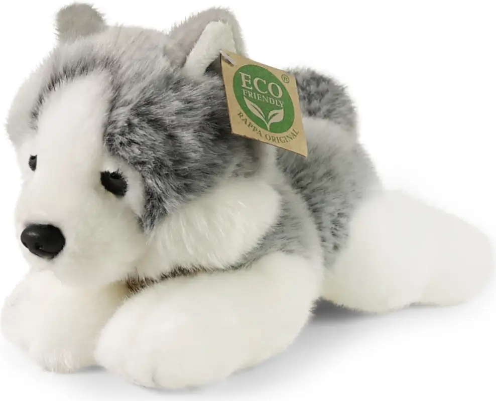 Chien husky en peluche couché 20 cm Eco-Friendly Offre Spéciale