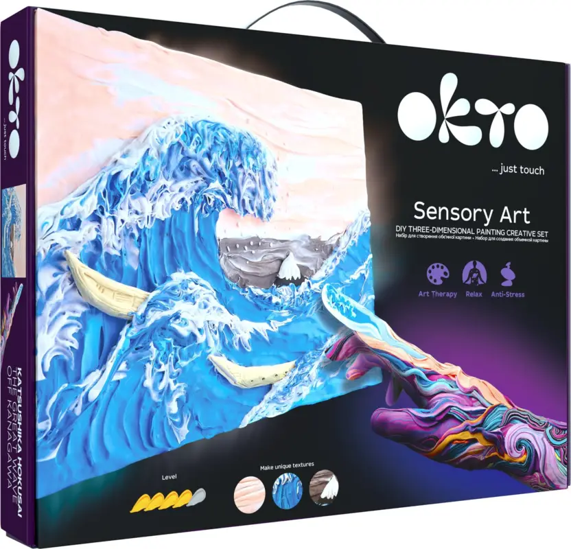 Vente Flash OKTO SENSOTY ART ensemble artistique "La Grande Vague au large de Kanagawa" 30x40 cm