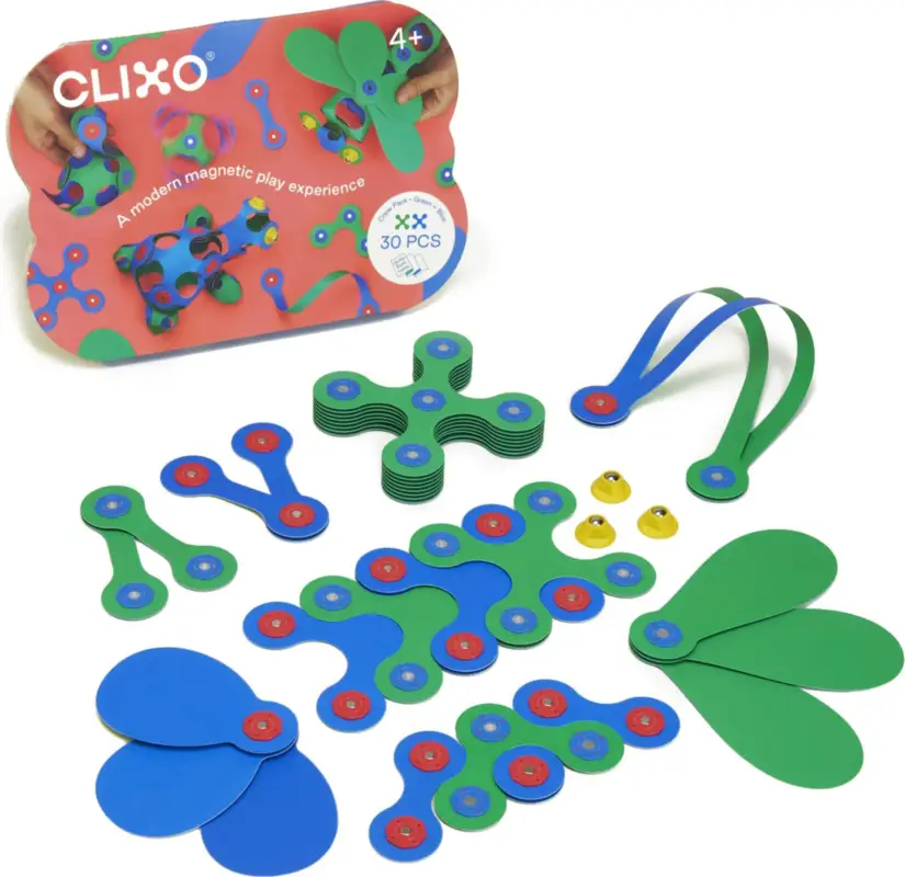 Offre Du Jour CLIXO Crew Blue & Green – ensemble de construction magnétique 30 pièces