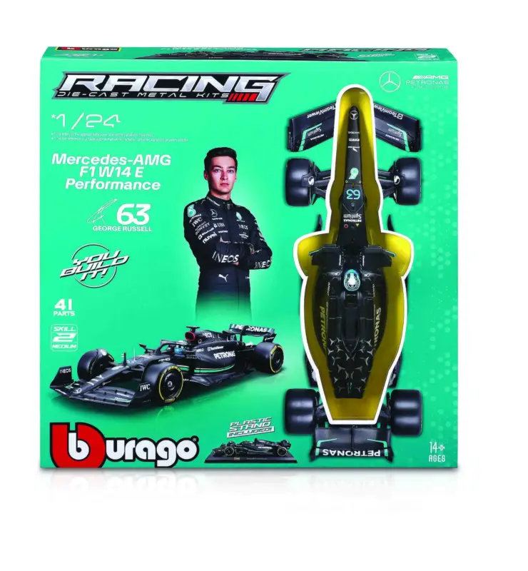 Dernière Chance Bburago 1:24 RACE Formula F1 MODEL-KIT - Mercedes-AMG F1 W14 E (2023) #44 Lewis Hamilton
