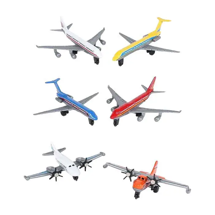 2-Play Avion de circulation 7-10,5cm métal libre 6pcs Super Prix
