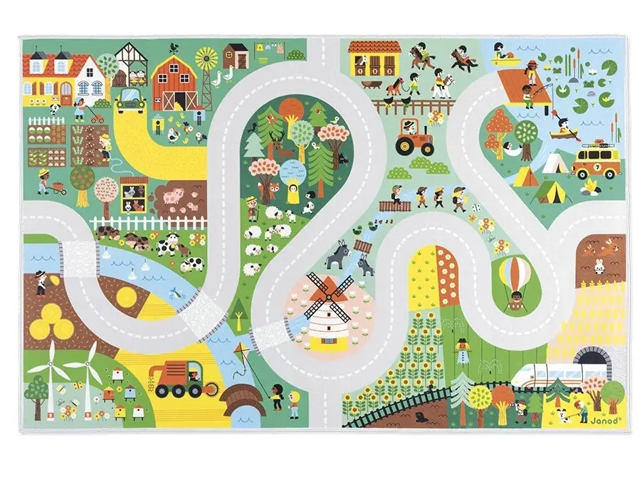 Janod Tapis de jeu et tapis de sol Cross roads À la campagne 120 x 78 cm Marque