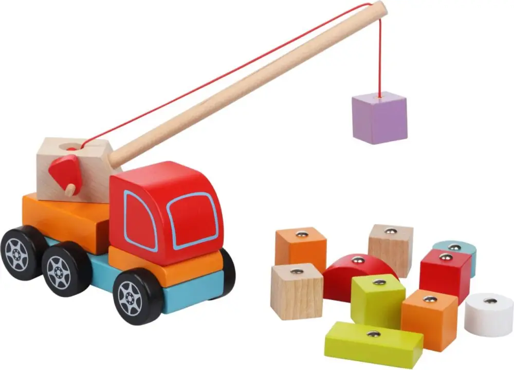 Remise CUBIKA 13982 Grue avec aimant – puzzle en bois 14 pièces
