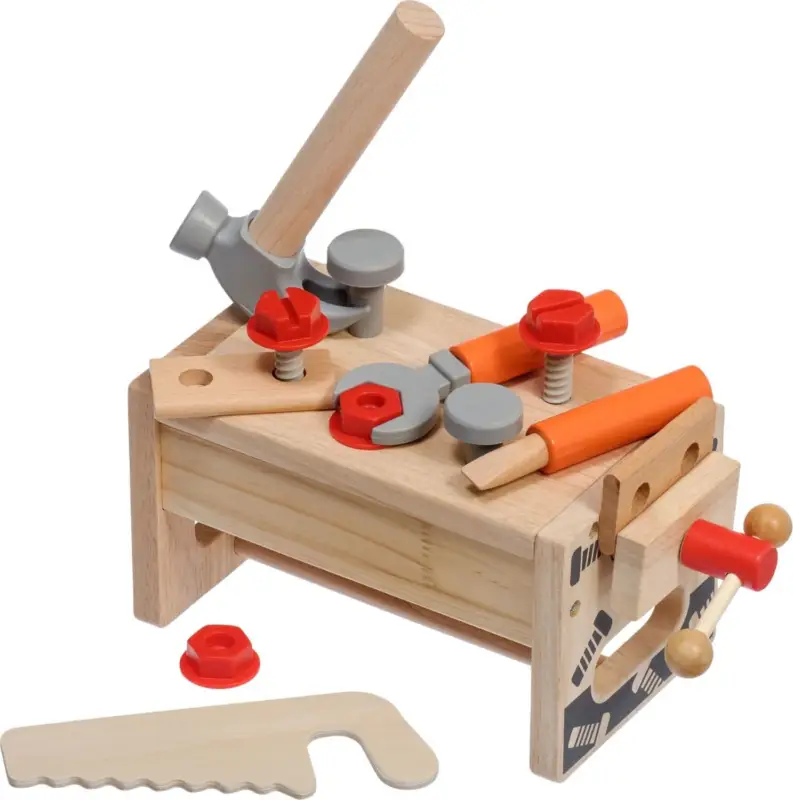 Seulement Aujourd&rsquo;hui Lucy & Leo 182 Grand charpentier – ensemble d&rsquo;outils en bois et établi