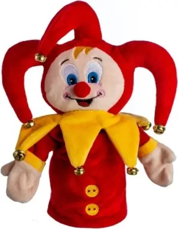 Pas Cher Gašparko marionnette à main en peluche 28cm avec grelots sur carte