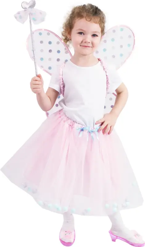 Costume enfant tutu jupe fée rose avec ailes lumineuses e-emballage Nouvel Arrivage