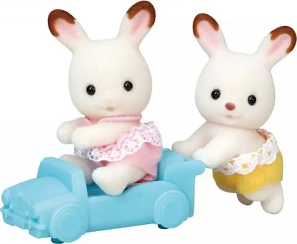 Haute Qualité Sylvanian Families Jumeaux Lapins Chocolat
