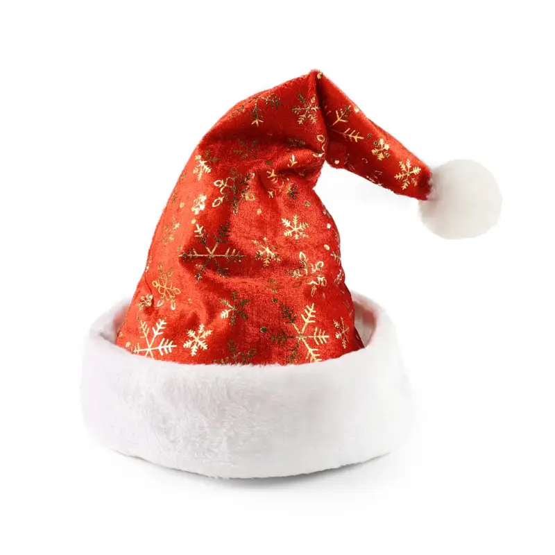 Bonnet de Noël avec flocons dorés 40 cm Meilleur Prix