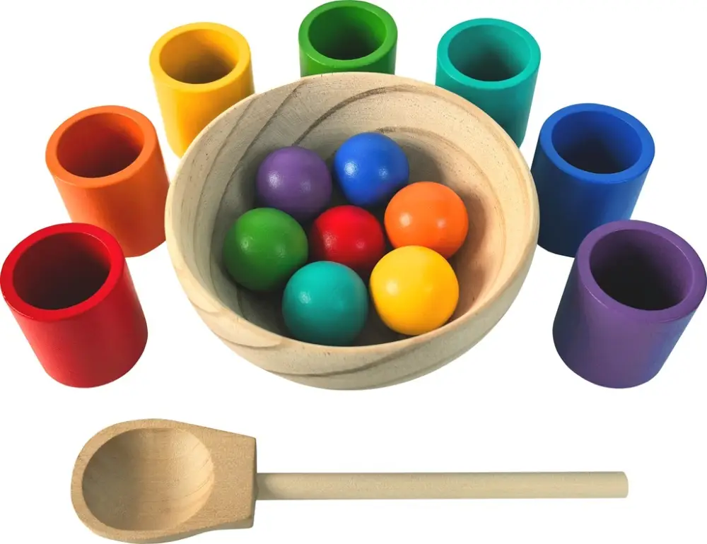 2Kids Toys Boules arc-en-ciel et gobelets 7 couleurs Certifié
