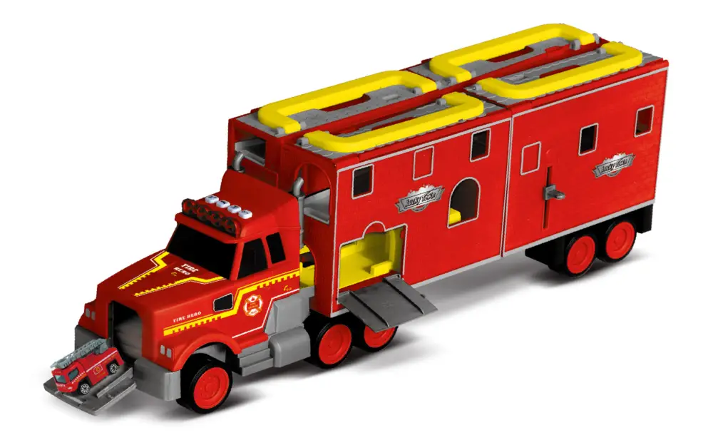 Haute Qualité Camion de station de pompiers avec effets 61×18,5×26 cm