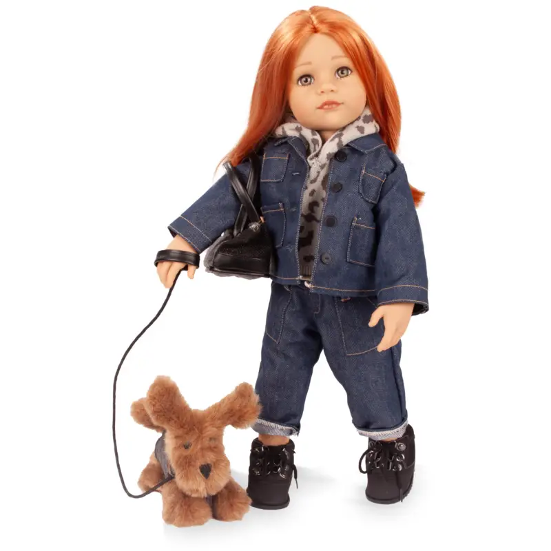 Expédition Rapide Poupée Götz Hannah et son chien Polly 50cm