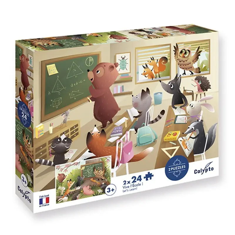 Authentique SENTOSPHERE Puzzle pour enfants Vive l'école 2x24 pièces