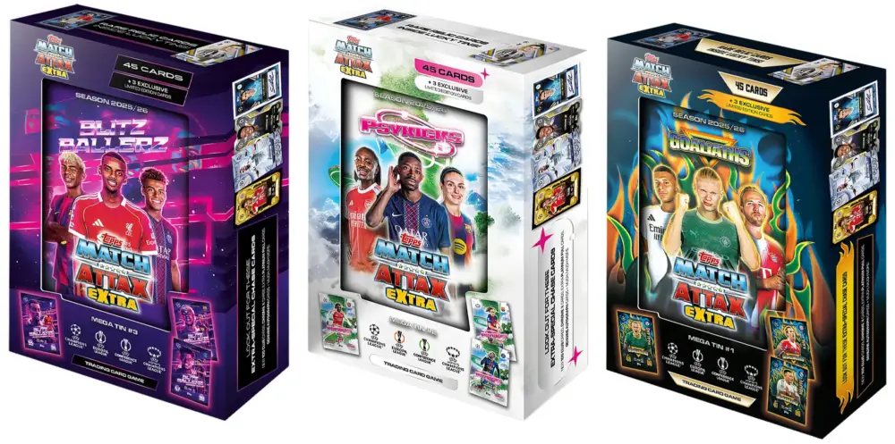 Offre Spéciale Topps Match Attax Extra 2025/26 UEFA Champions League Trading Cards Mega Tin