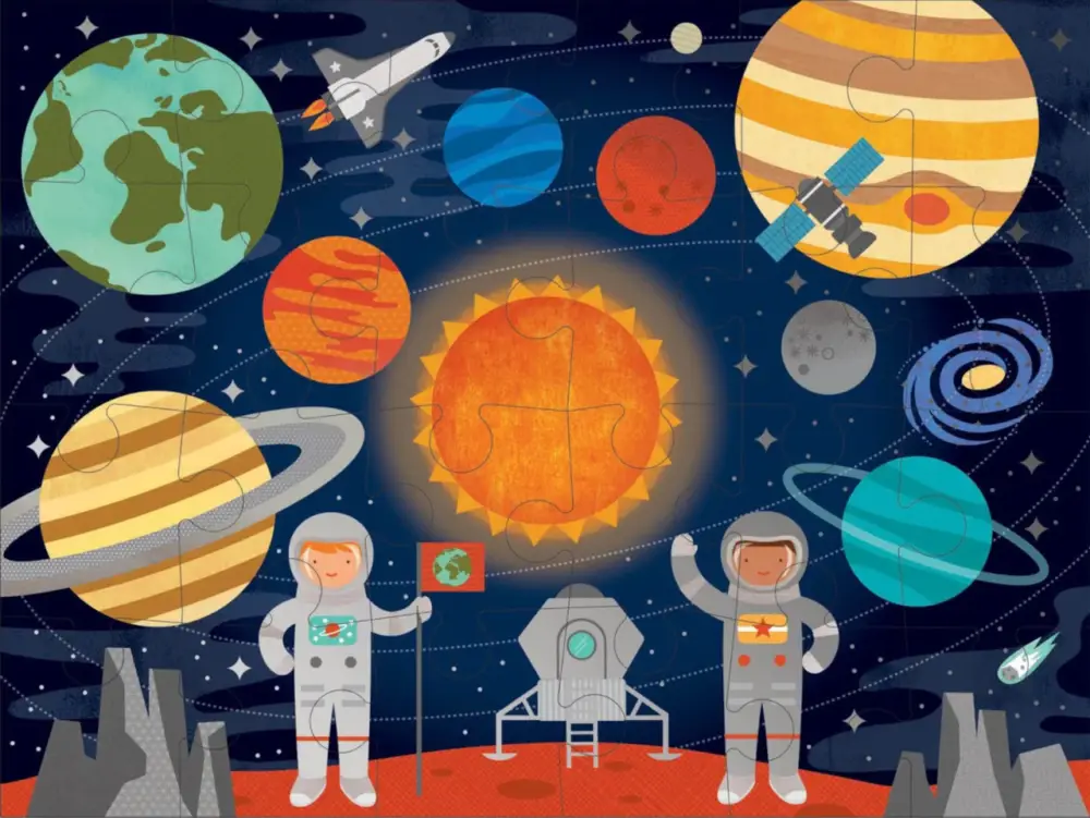 Retour Gratuit Petit Collage Puzzle de sol Espace