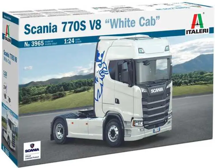 Maquette camion 3965 – Scania S770 V8 « White Cab » (1:24) Prix Réduit