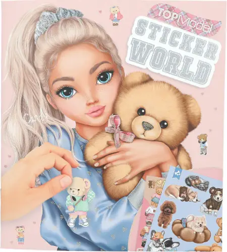 Meilleur Choix Top Model Sticker World, Cahier créatif avec autocollants, Candy avec ourson